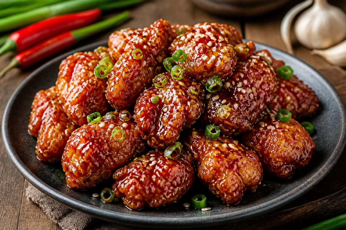 Recette dakgangjeong croustillante et sauce coréenne